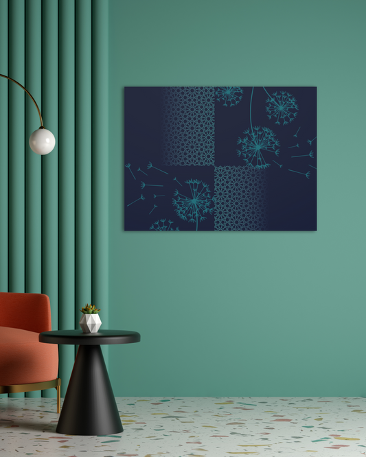 Nature's Recognition in Teal - Exclusive Canvas Art