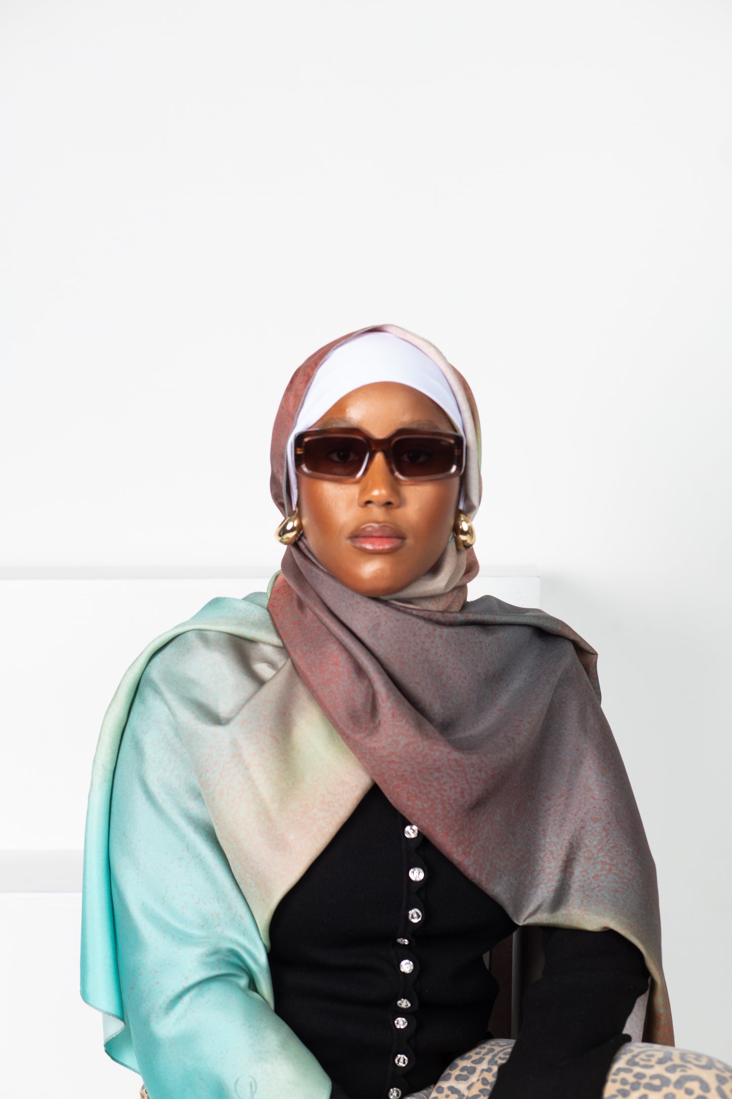 Transforming Rains, Citrine Rays - Luxury Silk Hijab Scarf