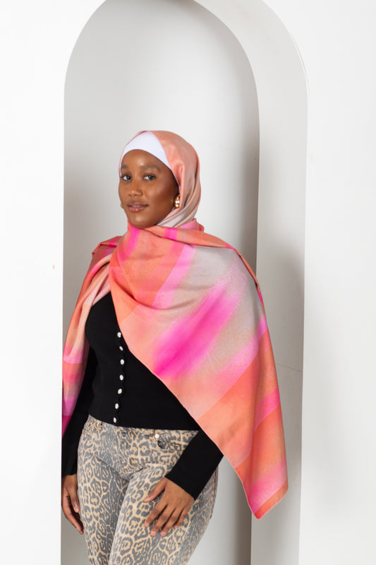 Molds of Earth, Souls of Worth - Luxury Silk Hijab Scarf